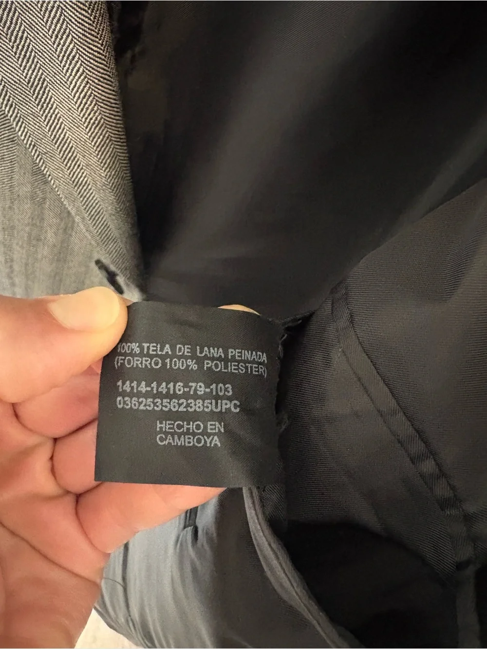Haggar Men's 52L Gray Herringbone 100% Wool Sport Coat 2 Button Classic